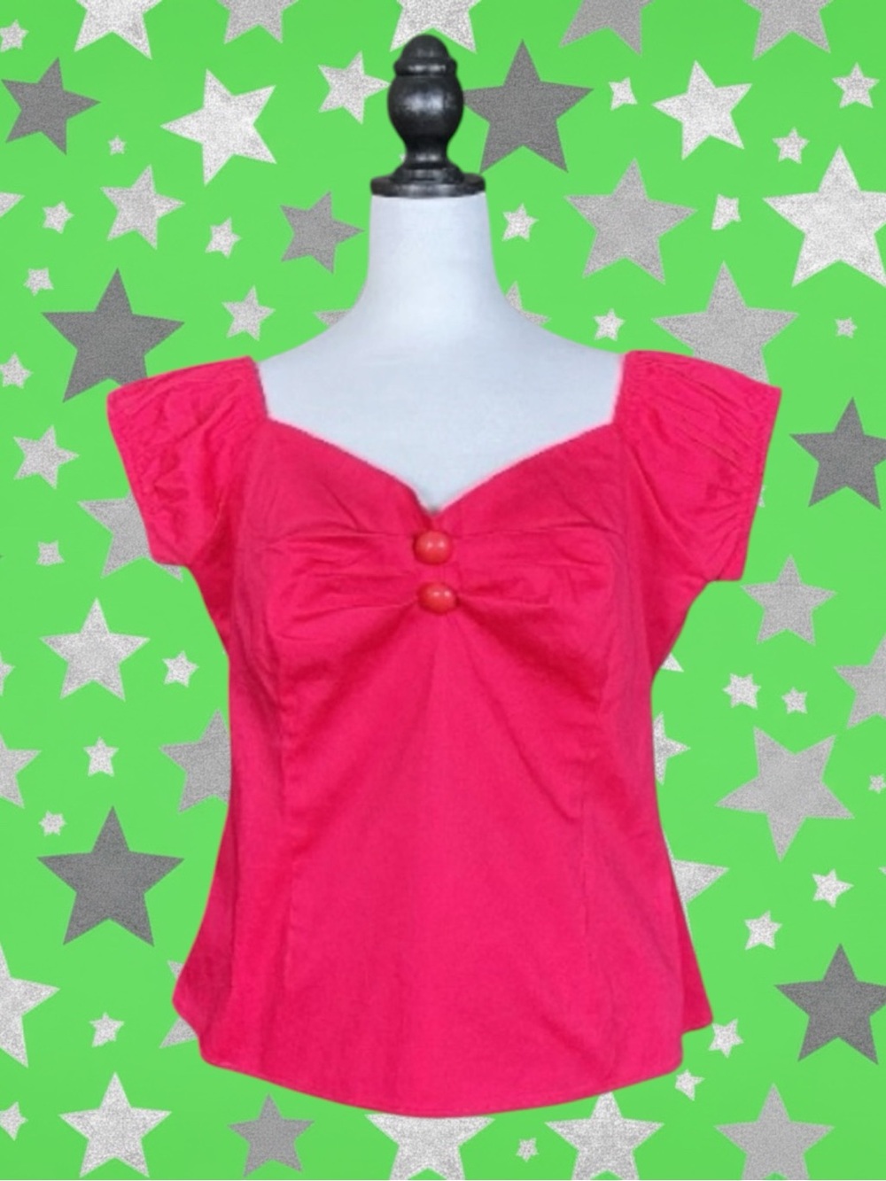 Collectif London NWOT Retro Pin-Up Rockabilly Mid-Century Modern Coquette Top 14